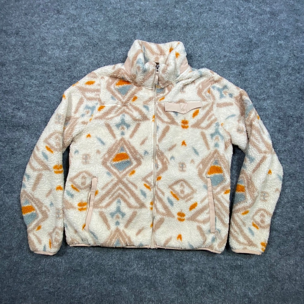 Gerry Fleece Jacket Geometric Print Full‎ Zip Mock Neck Men XL
